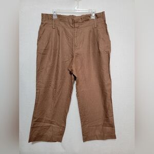 Women's LOFT  Cropped Pants, Brown, Size 12P,‎ EUC